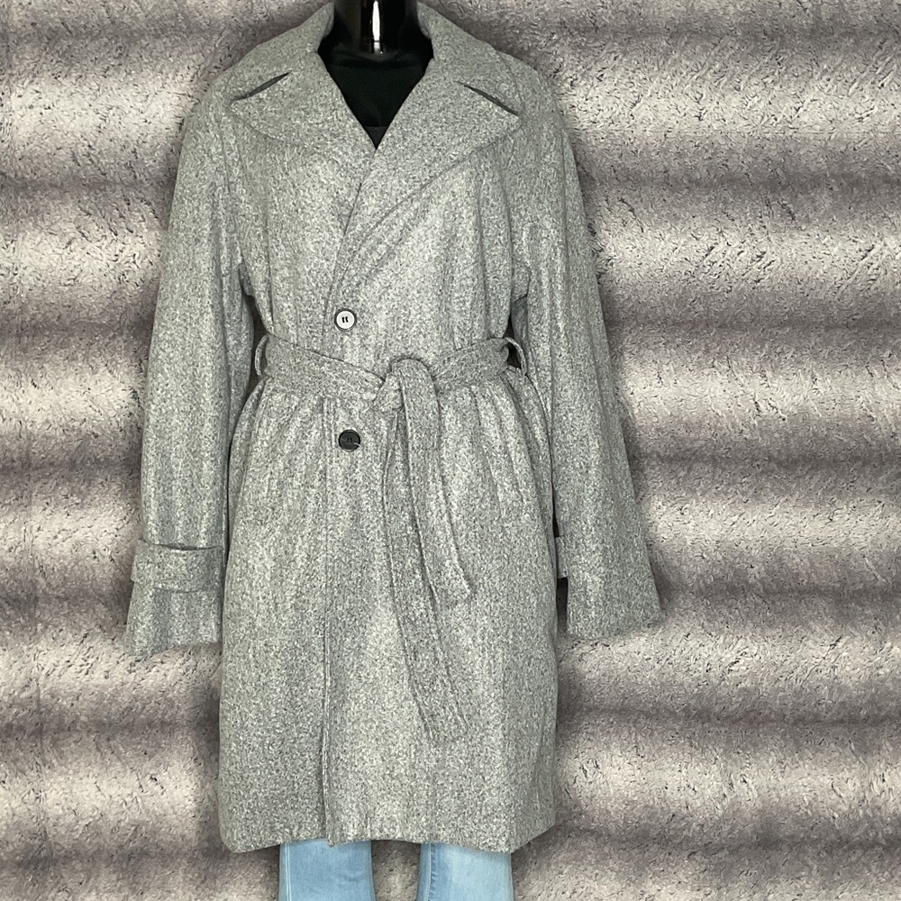 Women's Gray Belted Coat